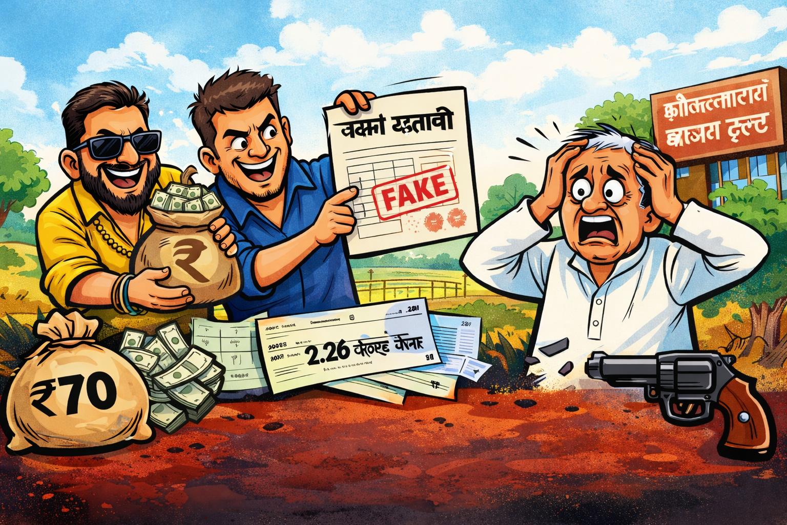 फर्जी खतौनी दिखाकर 70 लाख की ठगी, श्रीलज्जाराम आश्रम ट्रस्ट से जुड़े लोगों पर मुकदमा