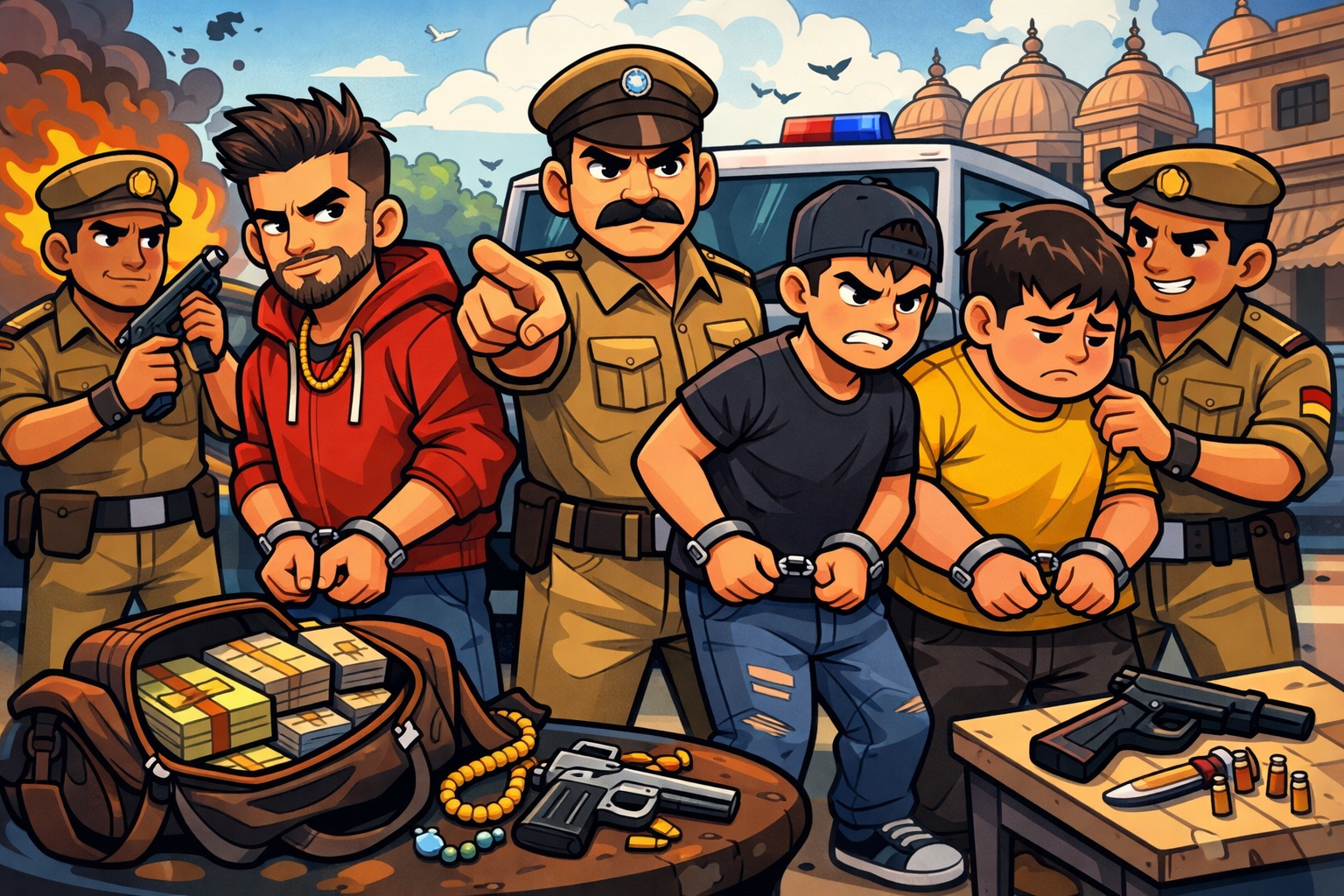 वृन्दावन में पुलिस का बड़ा एक्शन : तीन शातिरों पर गैंगस्टर की कार्रवाई