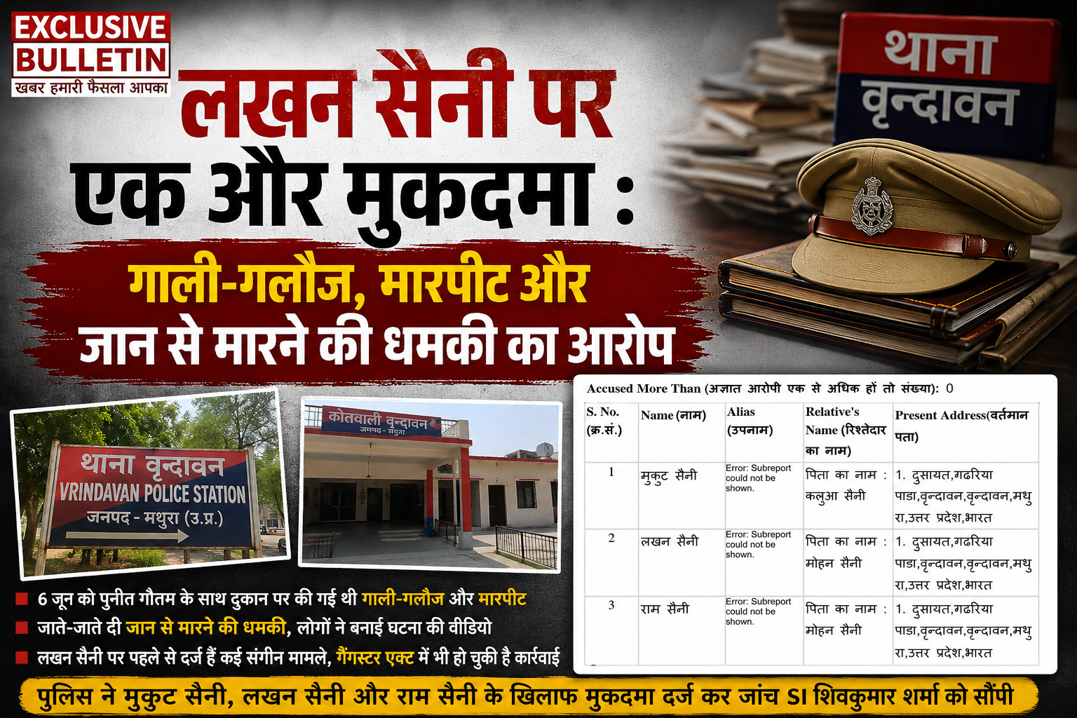 लखन सैनी पर एक और मुकदमा : गाली-गलौज, मारपीट और जान से मारने की धमकी का आरोप